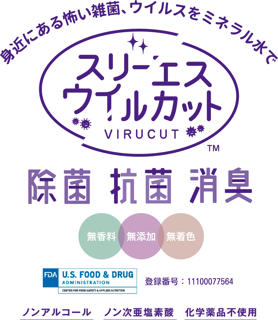 身近にある怖い雑菌、ウイルスをミネラル水で